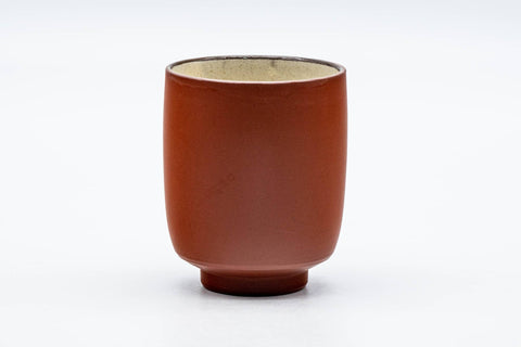 Japanese Teacup - Beige Inner-Glazed Red Shudei Tokoname-yaki Yunomi - 125ml