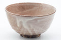 Tezumi — Japanese Matcha Bowl - Beige Milky Drip-Glazed Hagi-yaki Chawan - 350ml — tipped to show the interior