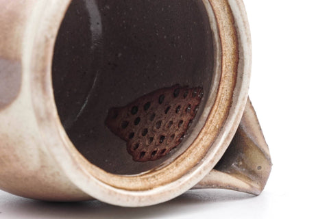 Tezumi — Japanese Kyusu - Brown Milky Drip-Glazed Hagi-yaki Ceramic Teapot - 220ml — side profile showing the spout and handle