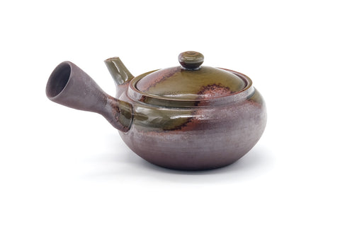 Japanese Kyusu - Ash Glazed Banko-yaki Mesh Teapot - 320ml
