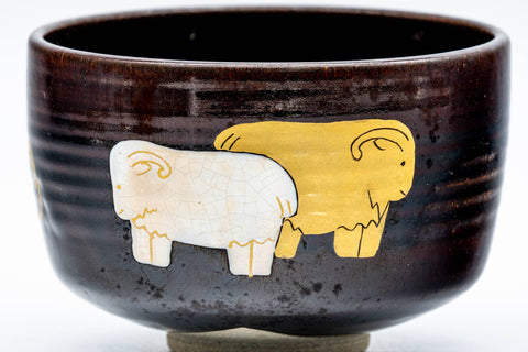 Japanese Matcha Bowl - 岩崎新定 Shinsada Iwasaki - Year of the Goat Zeze-yaki Chawan - 250ml