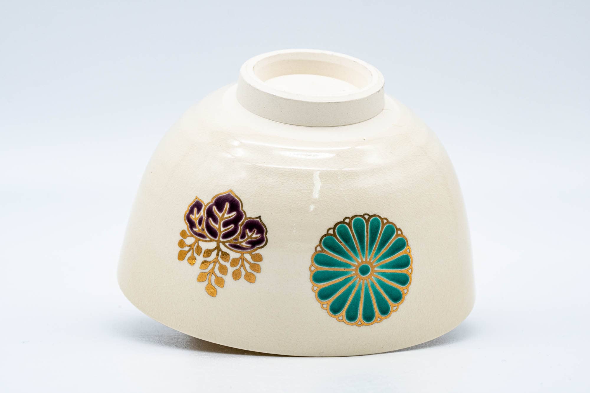 Japanese Matcha Bowl - Floral Paulownia Kyo-yaki Chawan - 250ml