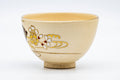 Tezumi — Japanese Matcha Bowl - Gold White Sakura Kyo-yaki Wan-nari Chawan - 250ml — three-quarter view