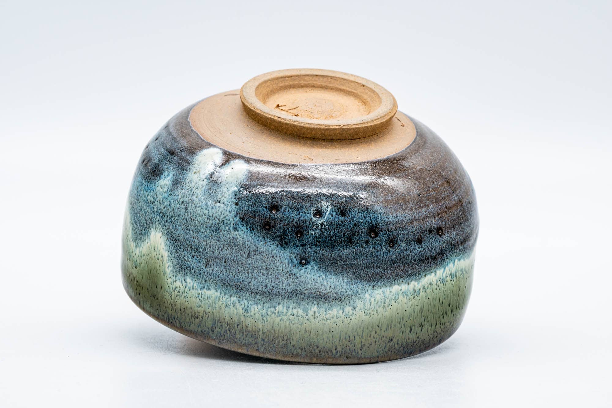 Japanese Matcha Bowl - 松井窯 Matsui Kiln - Blue Green Drip-Glazed Matsushiro-yaki Chawan - 300ml