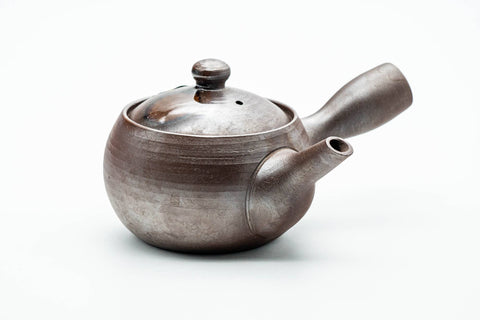 Japanese Kyusu - 昇龍窯 Shoryu Kiln - Brown Ash Glazed Banko-yaki Mesh Teapot - 260ml