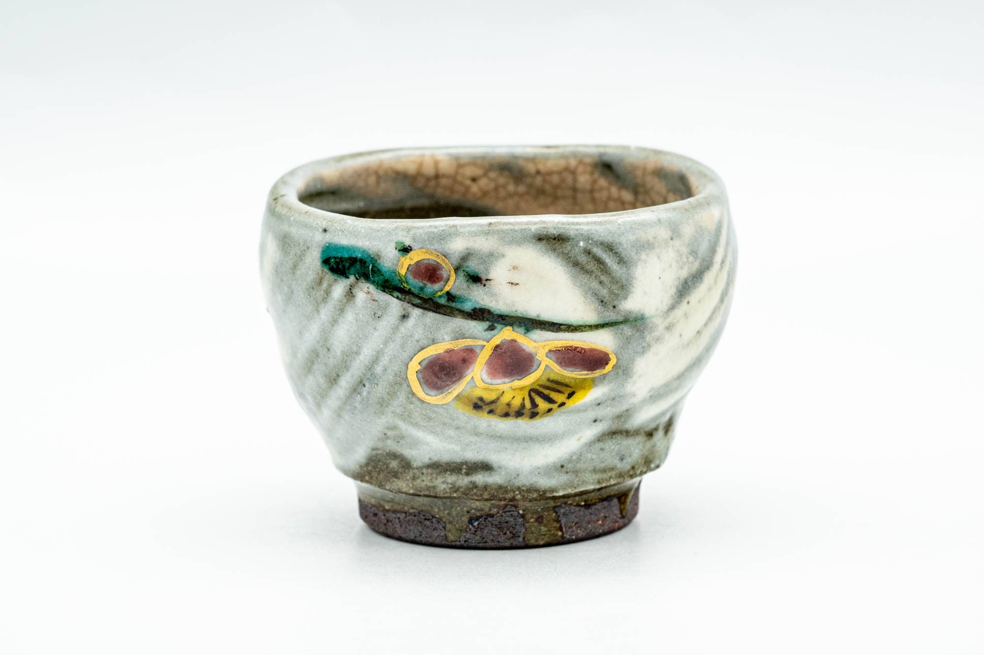 Japanese Teacup - Floral Brush Glazed Guinomi - 50ml