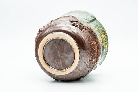 Japanese Mizusashi - Green Celadon Obori Soma-yaki Fresh Water Container - 750ml