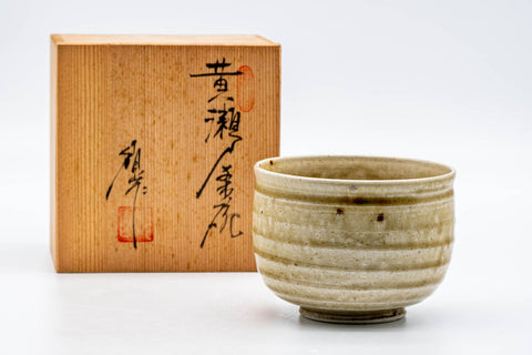 Japanese Matcha Bowl - 河村碩山 Sekizan Kawamura - Ki-Seto Koge Glazed Seto-yaki Chawan - 300ml