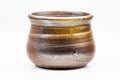 Earthy ash-glazed Bizen-yaki kensui water bowl, front view