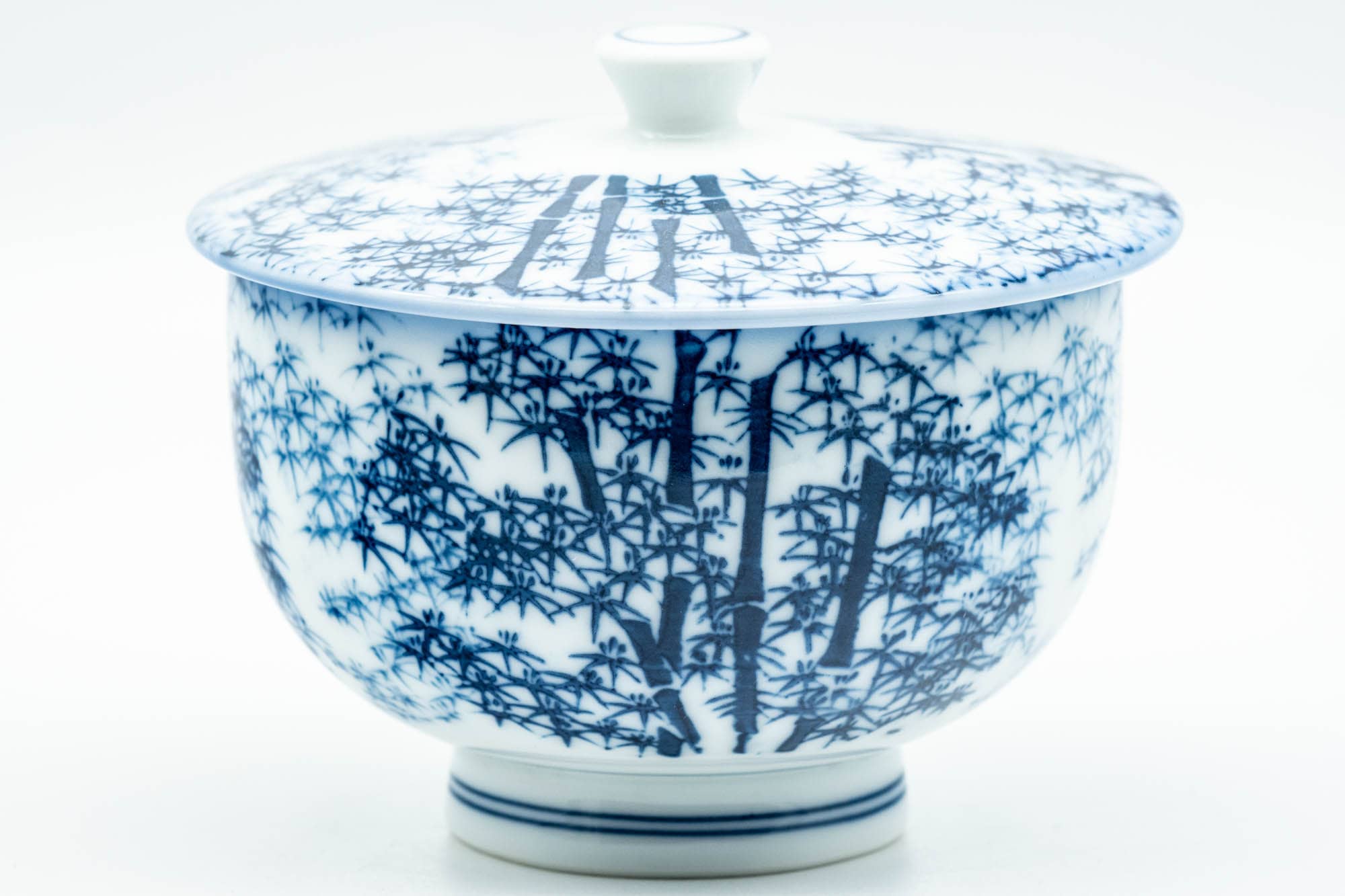 Japanese Teacup - Blue Bamboo Arita-yaki Lidded Yunomi - 140ml - Tezumi