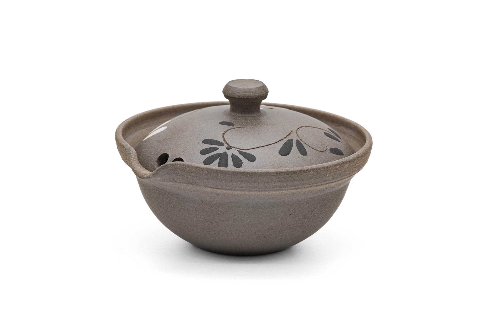 Japanese Chaho - 都築豊 Tsuzuki Yutaka - Floral Yakishime Shiboridashi-style Teapot - 80ml