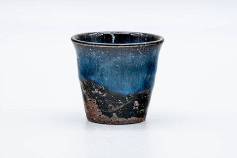 Japanese Teacup - Deep Blue Black Glazed Hagi-yaki Yunomi - 90ml