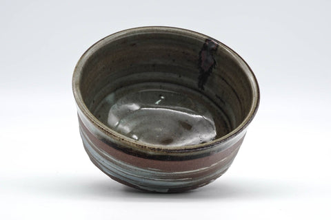 Tezumi — Japanese Matcha Bowl - Brown Green Hakeme White Glazed Chawan - 300ml — three-quarter view