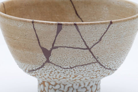 Japanese Matcha Bowl - Kintsugi Kairagi Glazed O-ido Chawan - 300ml