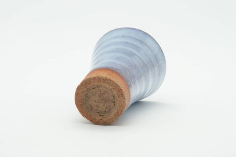 Tezumi — Japanese Teacup - Tall White Glazed Hagi-yaki Yunomi - 100ml — tipped to show the interior