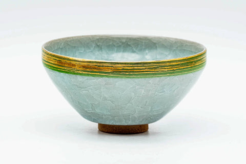 Japanese Matcha Bowl - Kawai Masaki 川合正樹 - Celadon Glazed Tenmoku-gata Chawan