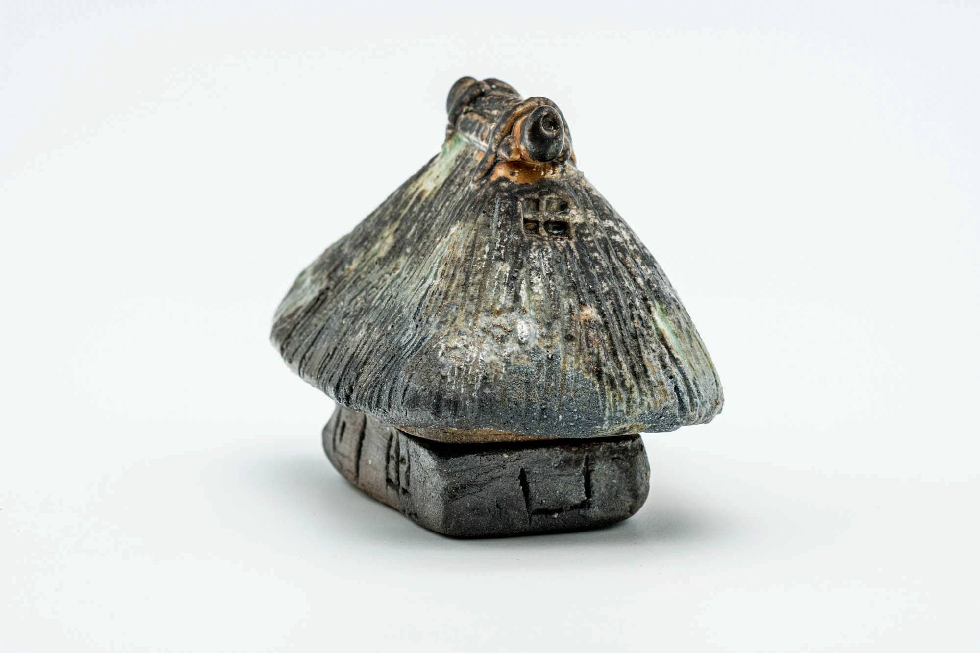 Japanese Kogo - Thatched Roof House Ceramic Incense Container