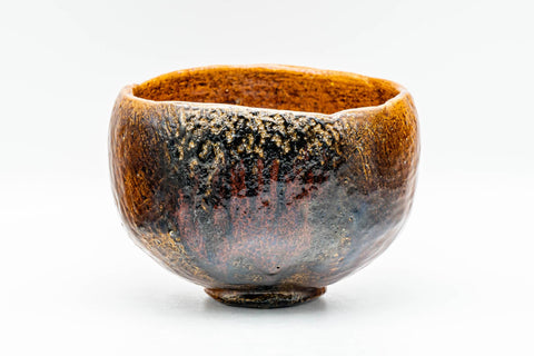 Japanese Matcha Bowl - 香野壮明 Kano Takeaki - Orange Candy Glazed Raku-gata Ohi-yaki Chawan with Wooden Box - 350ml - Tezumi