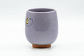 Japanese Teacup - Grapevine Purple Celadon Glazed Large Yunomi - 250ml - side view showing the grapevine detail