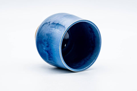 Japanese Teacup - Blue Drip-Glazed Thumb-Indented Yunomi - 200ml