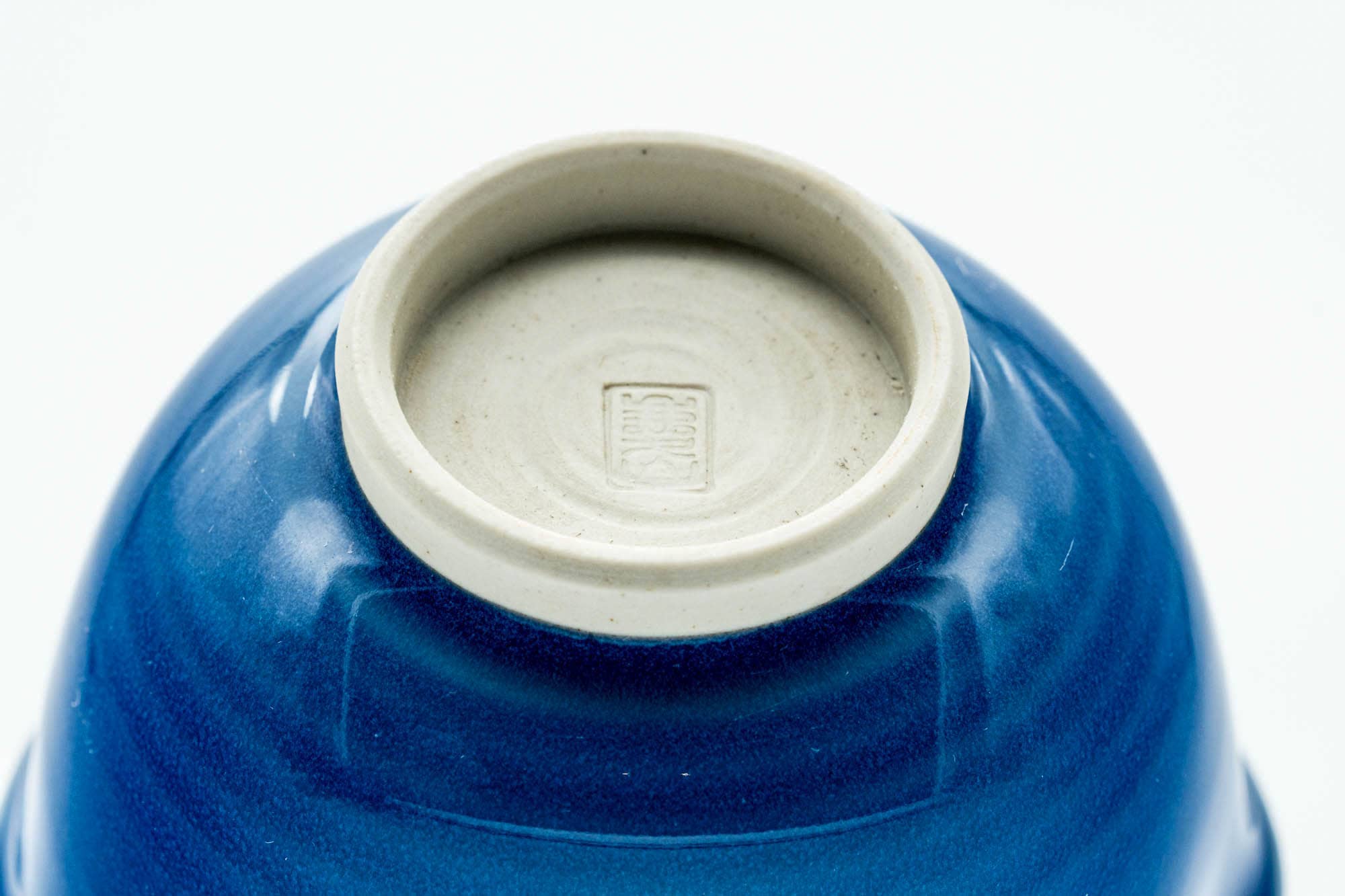 Japanese Teacups - Pair of Sapphire Blue Glazed Yunomi - 80ml