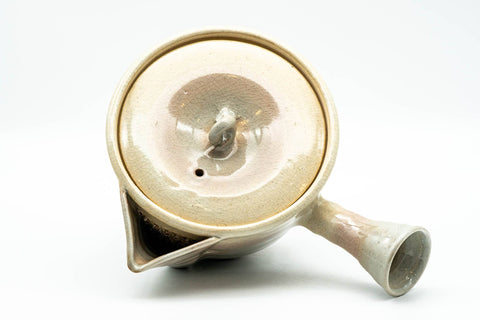 Japanese Tea Set - 玉祖窯 Tamaso Kiln - Beige Gohonte Hagi-yaki Kyusu Teapot with 6 Yunomi Teacups in Wooden Box