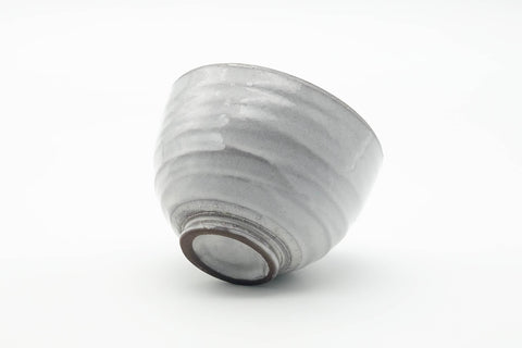 Tezumi — Japanese Matcha Bowl - Milky White Drip-Glazed Chawan - 450ml — top-down view of the interior
