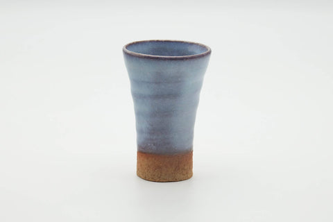 Tezumi — Japanese Teacup - Tall White Glazed Hagi-yaki Yunomi - 100ml — front view from another angle