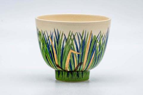 Japanese Matcha Bowl - 西尾瑞豊 Mizuyutaka Nishio - Long Grass Kyo-yaki Chawan - 200ml