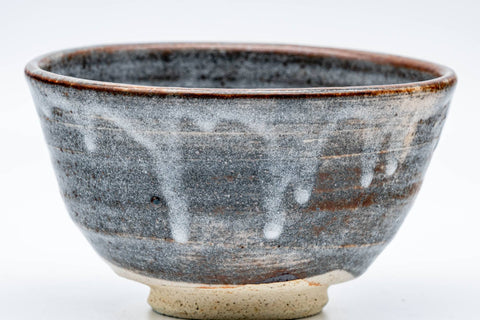 Japanese Matcha Bowl - Grey Milky Drip-Glazed Mino-yaki Chawan - 250ml