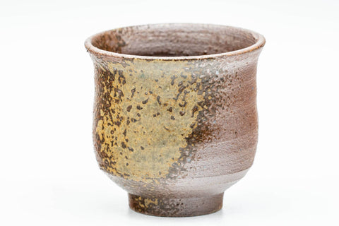 Tezumi — Japanese Teacups - Pair of Ash Green Glazed Guinomi - 55ml — top-down view of the interior