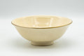 Japanese Matcha Bowl - Beige Floral Kyo-yaki Summer Natsu Chawan - 200ml - side view of the shallow bowl