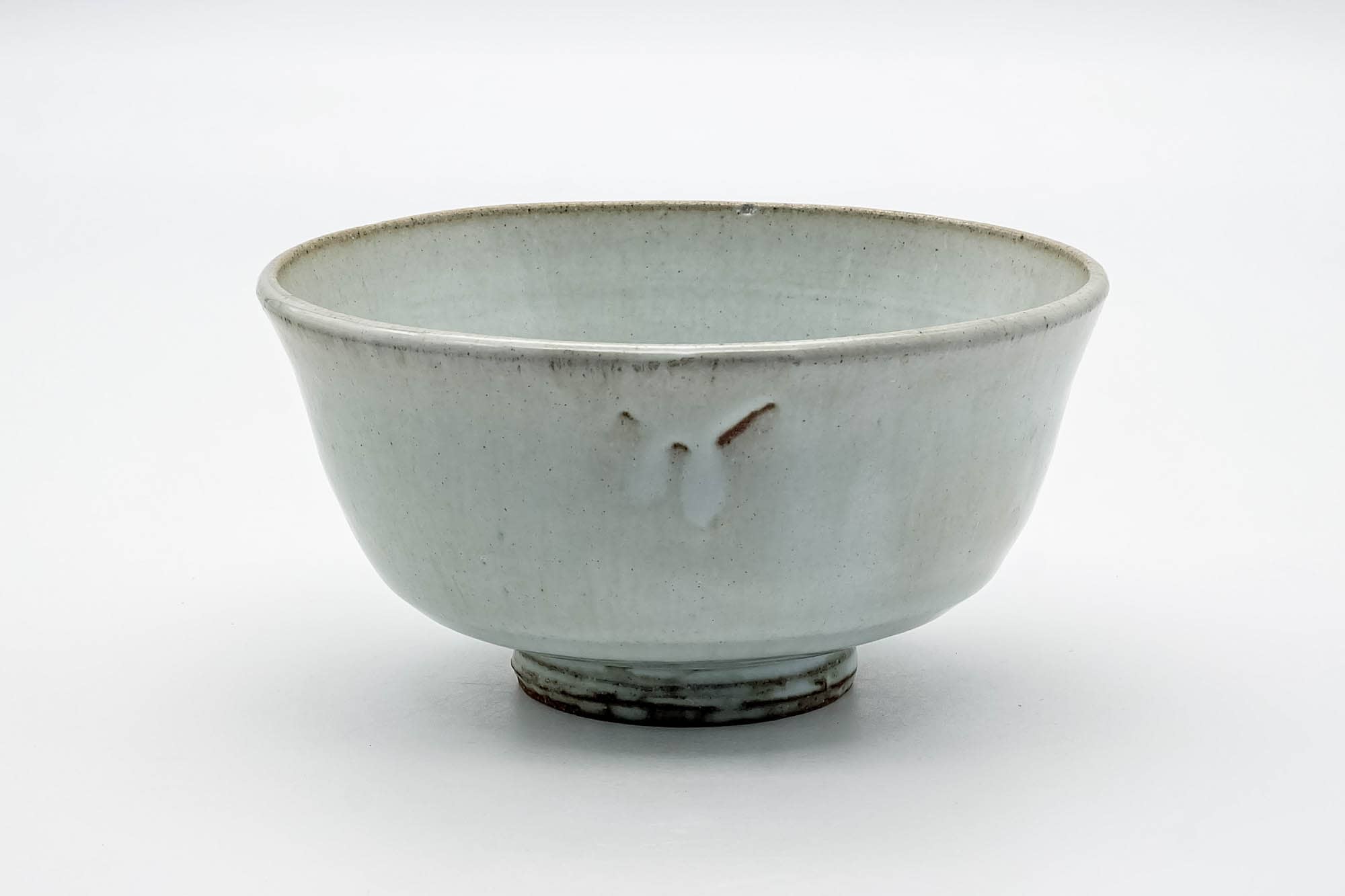 Japanese Matcha Bowl - Milky White Glazed Hantsutsu-gata Chawan - 300ml