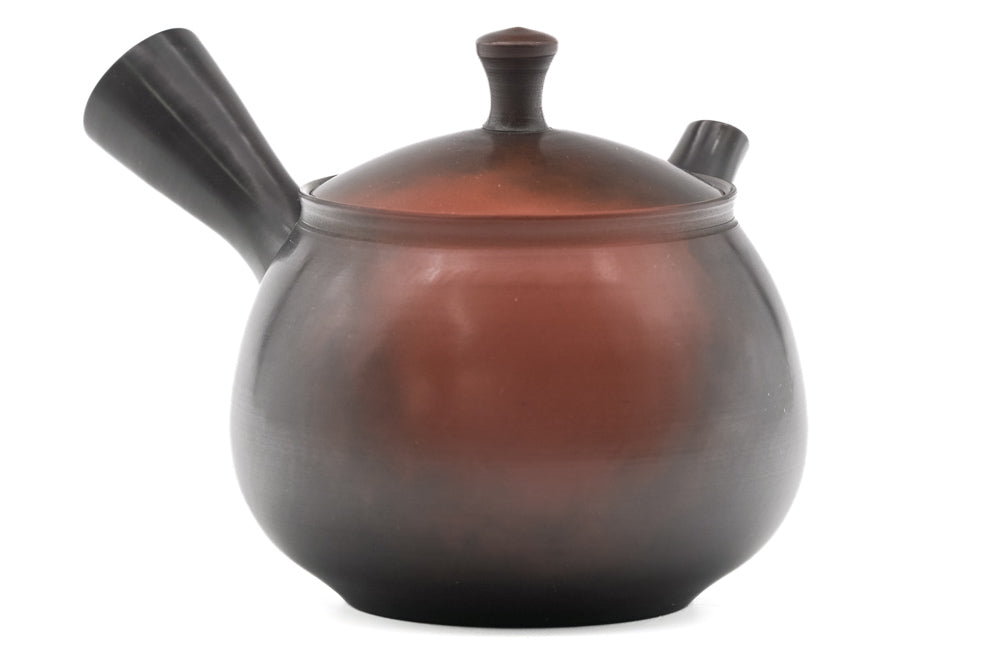 Japanese Kyusu - 岩瀬弘二 Iwase Kōji - Polished Black Red Yōhen Tokoname Teapot - 180ml