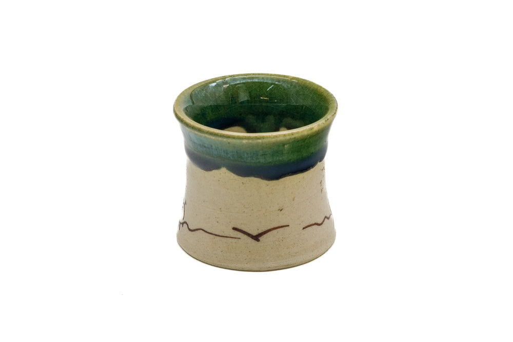 Japanese Futaoki - Green Drip-Glazed Oribe-yaki Lid Rest