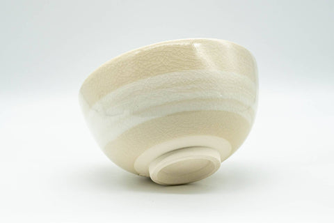 Japanese Matcha Bowl - Beige Hakeme Kyo-yaki Chawan - 300ml