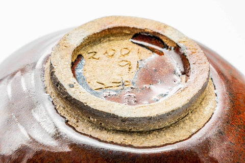 Japanese Matcha Bowl - Black Orange Glazed Wabi-Sabi Chawan - 150ml