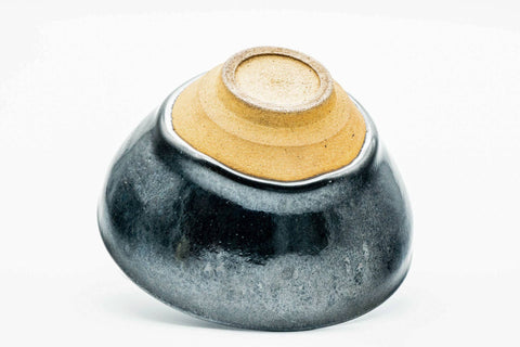 Japanese Matcha Bowl - Black Metallic Drip-Glazed Ido-gata Chawan - 200ml
