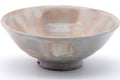 Tezumi — Japanese Matcha Bowl - Grey Pink Gohonte Glazed Hagi-yaki Summer Chawan - 300ml — tipped to show the interior