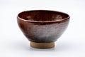 Tezumi — Japanese Matcha Bowl - Dark Red Oil Spot Glazed Chawan - 250ml — front view from another angle