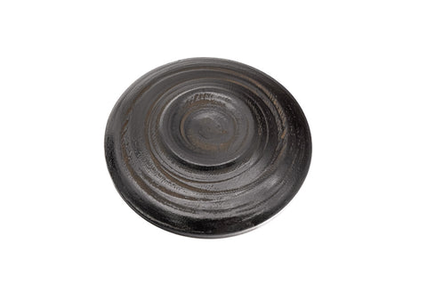 Japanese Chataku - Set of 5 Dark Brown Spiraling Wooden Tea Saucers