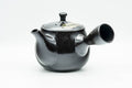 Japanese Kyusu - Floral Black Kurodei Tokoname-yaki Teapot - 400ml - Tezumi