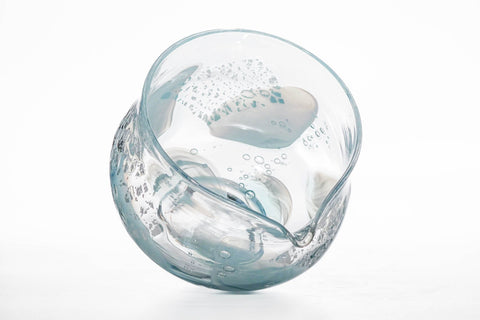 Umi 海 - Blue Glass Spouted Matcha Bowl - 200ml