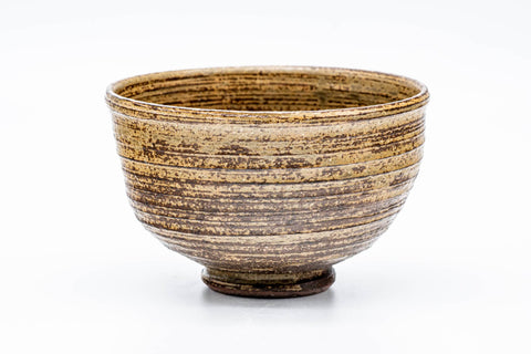 Japanese Matcha Bowl - Brown Spiraling Irabo Wan-nari Chawan - 475ml