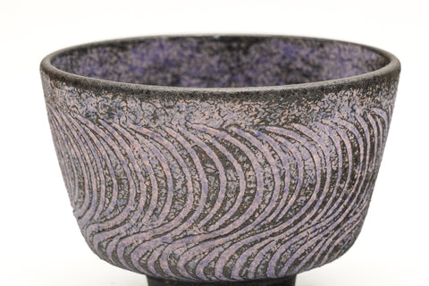 Wavy Purple Kiyomizu-yaki Chawan