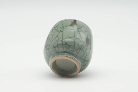 Japanese Teacup - Spotted Green Celadon Glazed Obori Soma-yaki Yunomi - 150ml