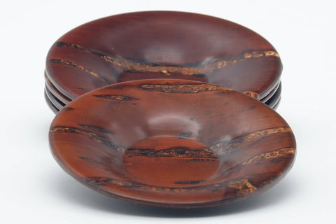 Japanese Chataku - Set of 5 Cherry Bark Wooden Tea Saucers