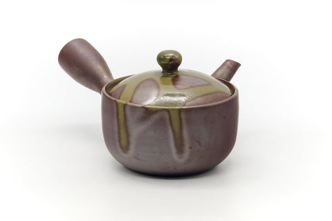 Tezumi — Japanese Kyusu - Ash Glazed Banko Mesh Teapot - 220ml — top-down view of the lid