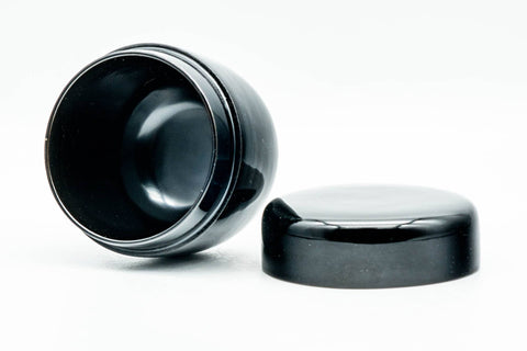 Japanese Natsume - Black Urushi Lacquer Matcha Tea Caddy - 80ml - caddy with the lid removed and set beside it
