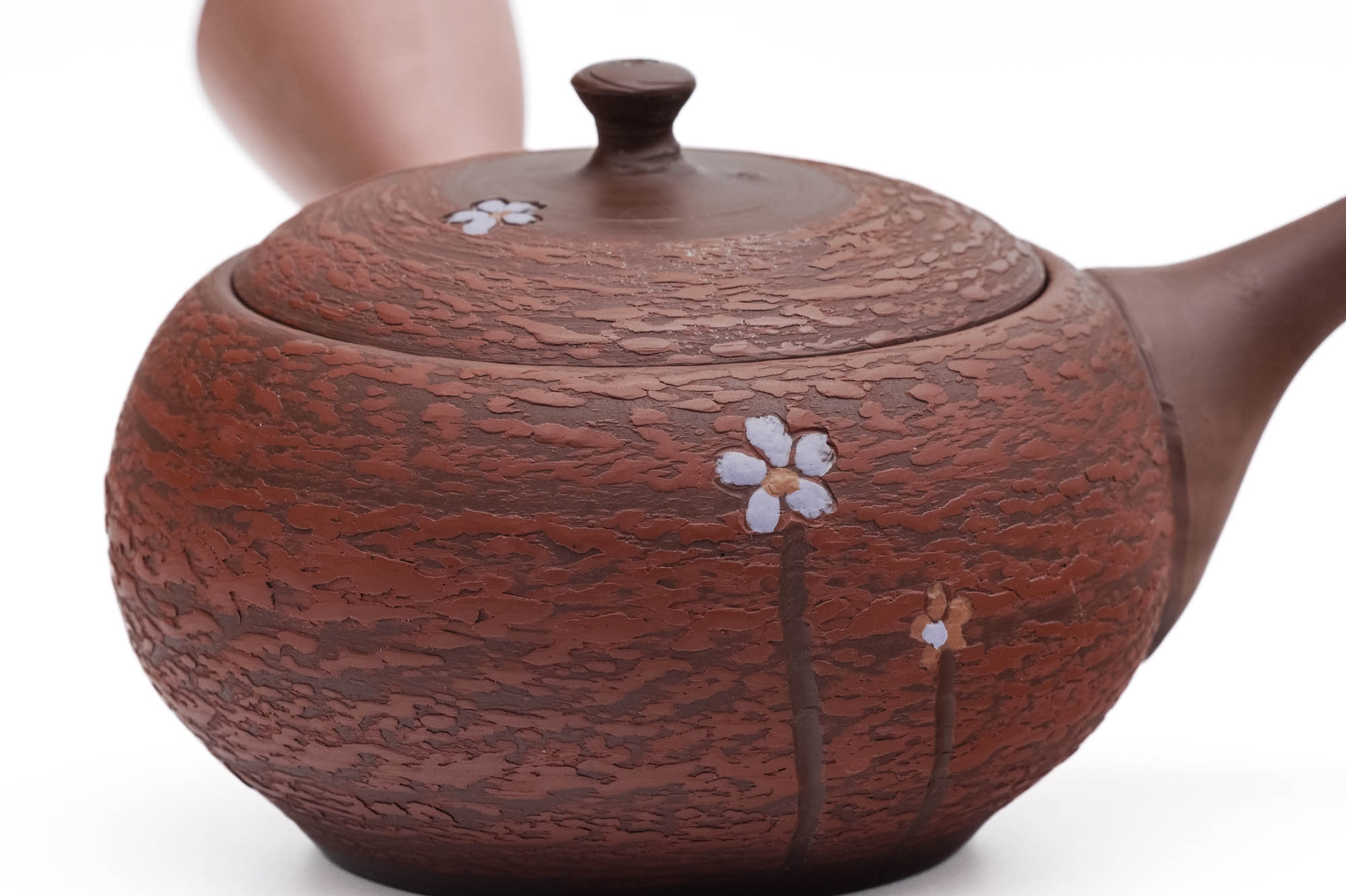 Japanese Kyusu - 原三窯 Genzou Kiln - Floral Textured Tokoname-yaki Teapot - 280ml